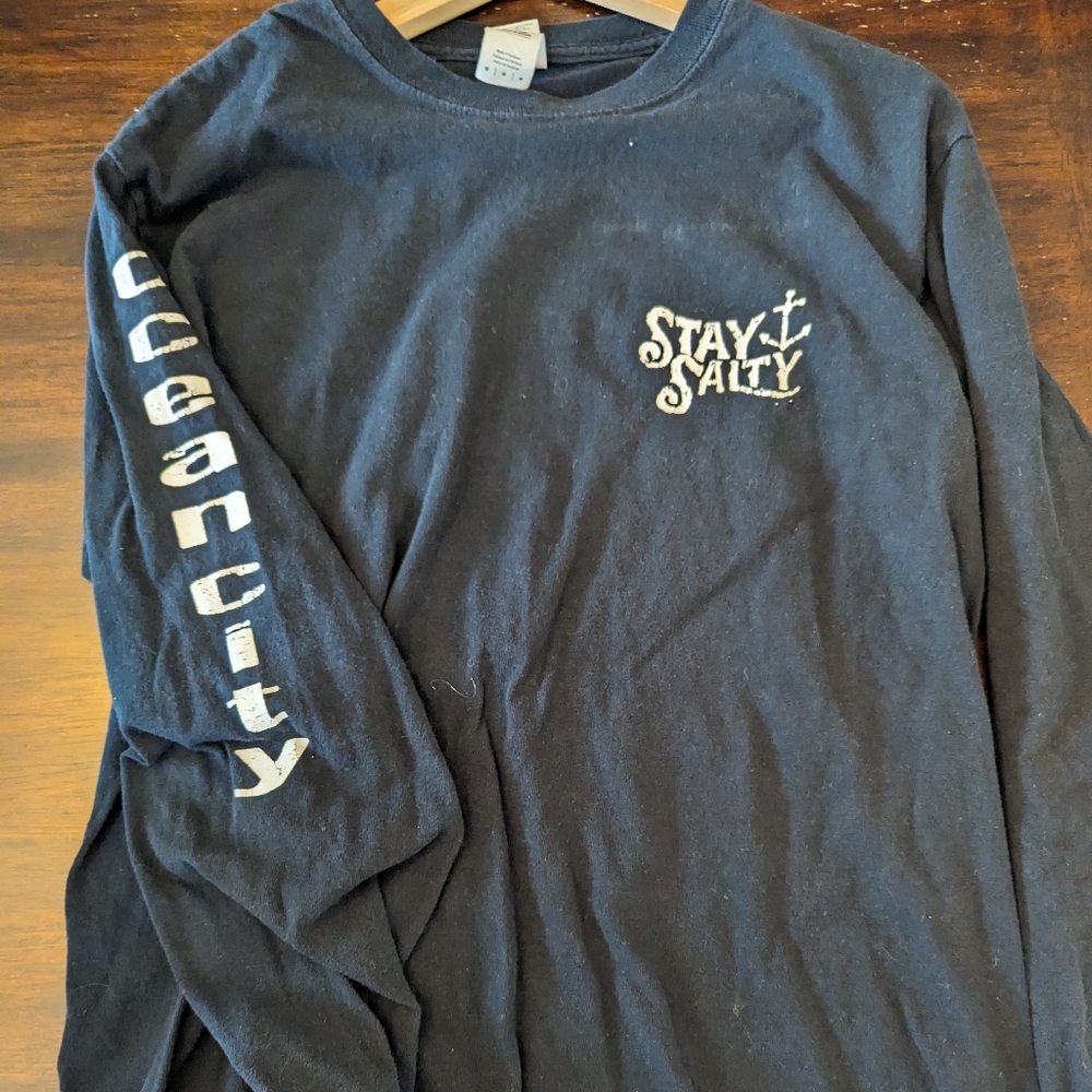 Men's long sleeve Stay Salty, Ocean City, shirt, size medium